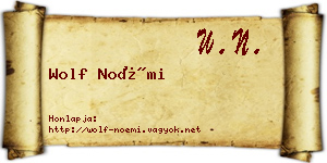 Wolf Noémi névjegykártya