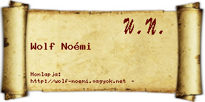 Wolf Noémi névjegykártya